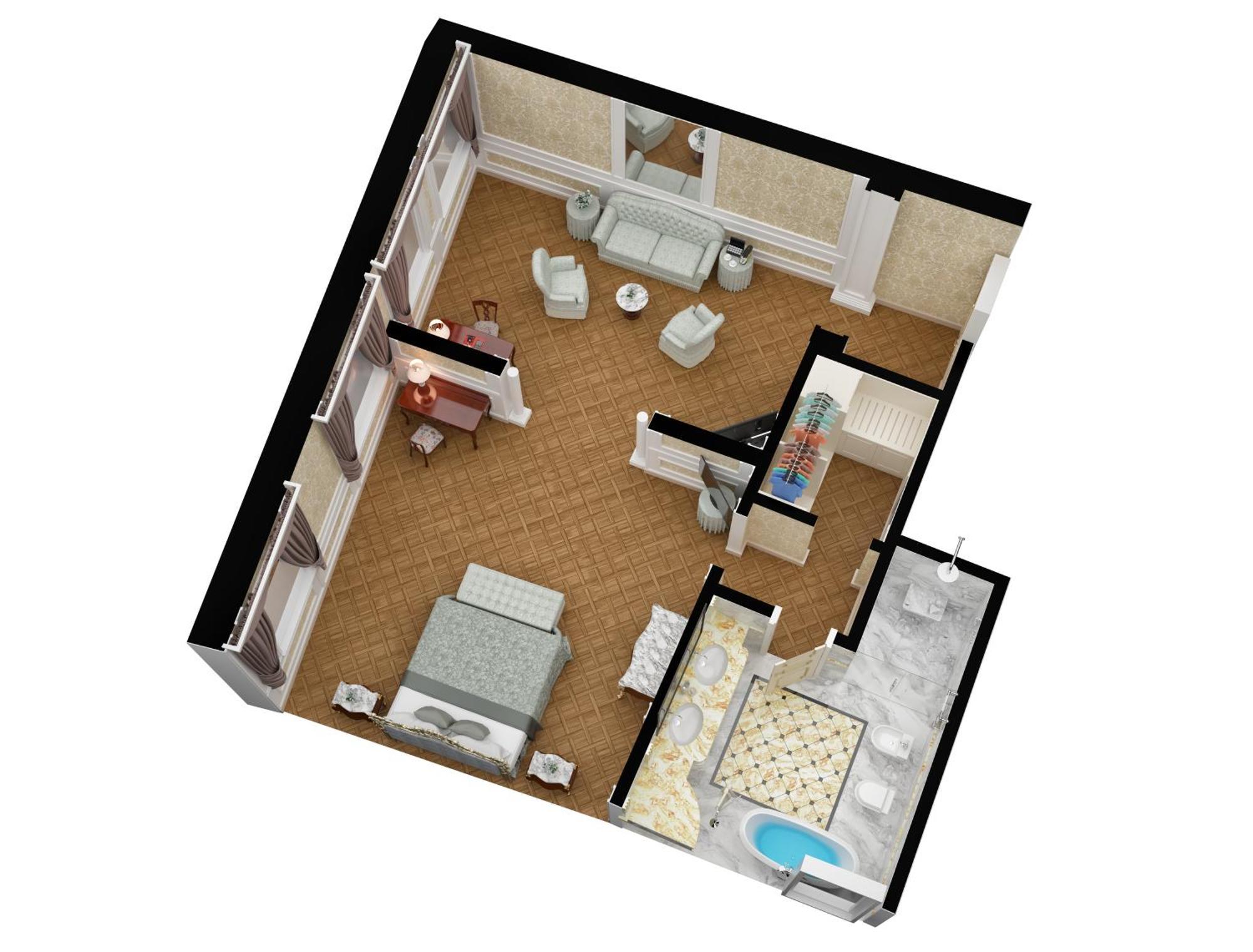 Baglioni Hotel Luna - The Leading Hotels Of The World Venezia Esterno foto A 3D floor plan of a hotel room