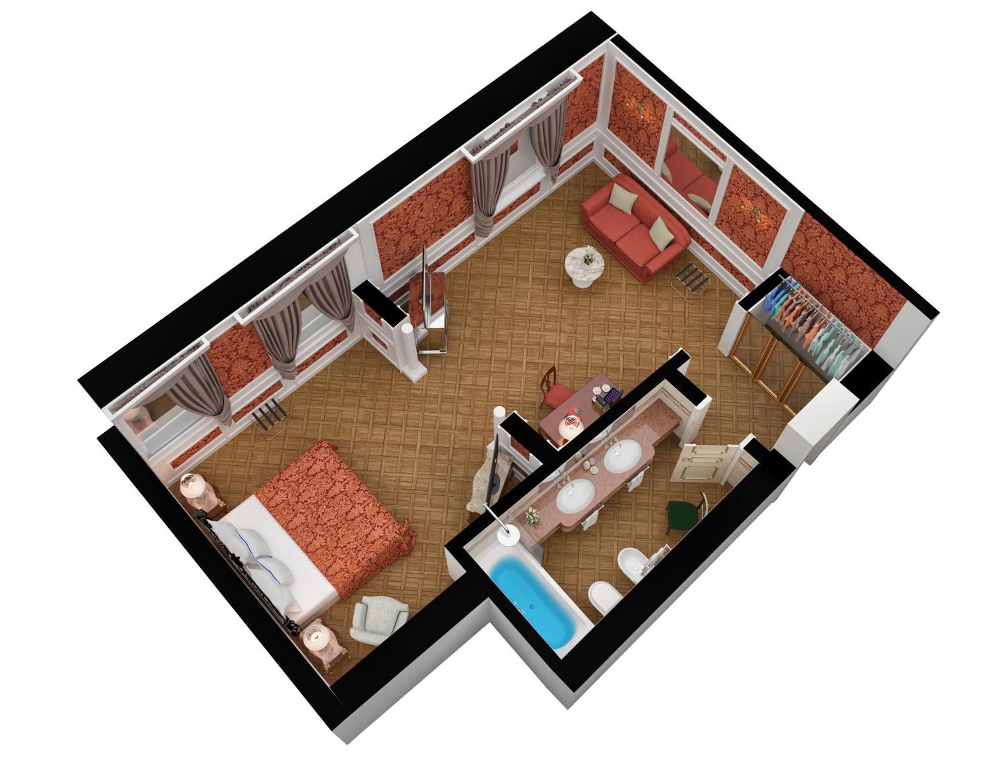 Baglioni Hotel Luna - The Leading Hotels Of The World Venezia Esterno foto A 3D floor plan of a hotel room