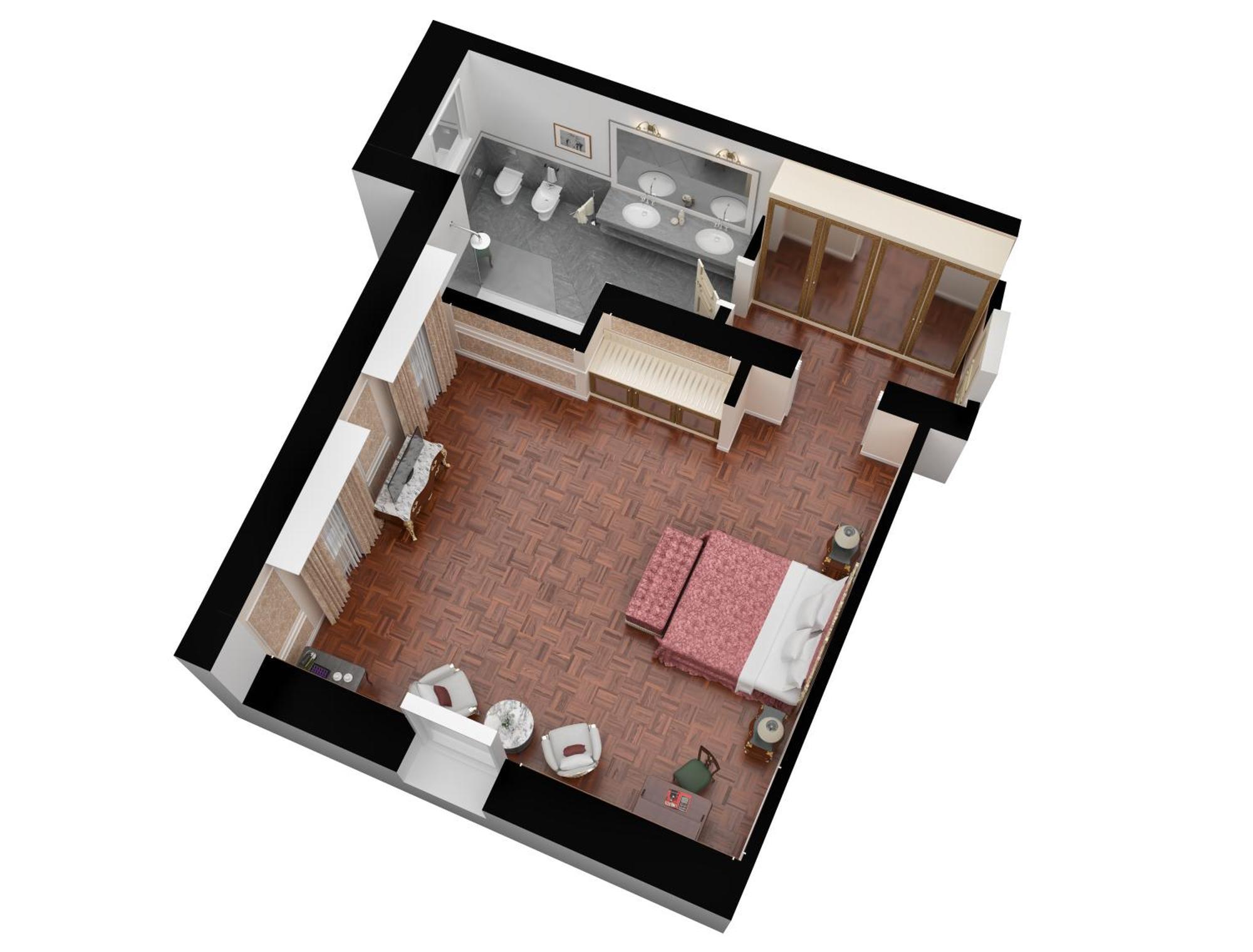 Baglioni Hotel Luna - The Leading Hotels Of The World Venezia Esterno foto A 3D floor plan of a typical hotel room